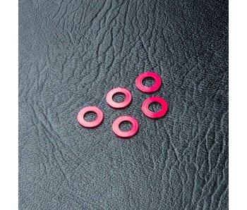 MST Alum. Spacer φ3.0xφ5.5x0.5mm (5) / Red