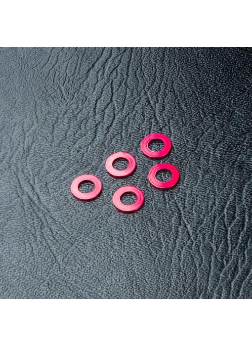 MST Alum. Spacer φ3.0xφ5.5x0.5mm (5) / Red