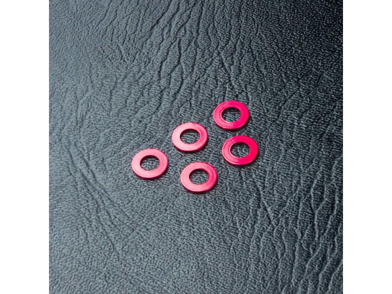 MST Aluminium Spacer φ3.0mm x φ5.5mm x 0.5mm (5pcs) / Color: Red