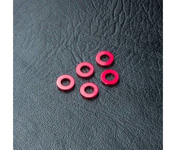 MST Alum. Spacer φ3.0xφ5.5x1.0mm (5) / Red