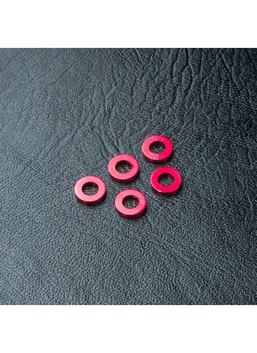 MST Alum. Spacer φ3.0xφ5.5x1.0mm (5) / Red