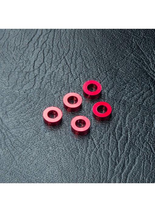 MST Alum. Spacer φ3.0xφ5.5x2.0mm (5) / Red