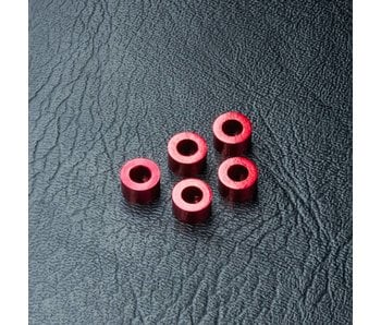 MST Alum. Spacer φ3.0xφ5.5x3.0mm (5) / Red