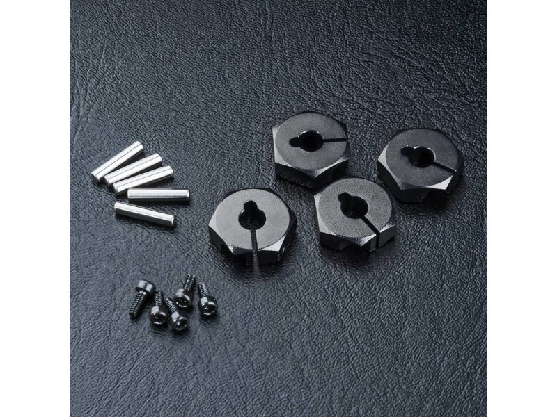 MST Aluminium Hex Wheels Hubs 4mm (4pcs) / Color: Black