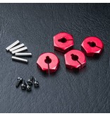 MST Aluminium Hex Wheels Hubs 4mm (4pcs) / Color: Red