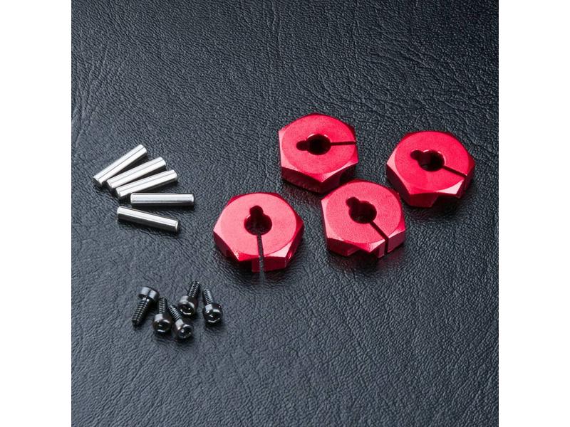 MST Aluminium Hex Wheels Hubs 4mm (4pcs) / Color: Red