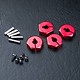 Alum. Hex Wheel Hubs 4mm (4) / Red