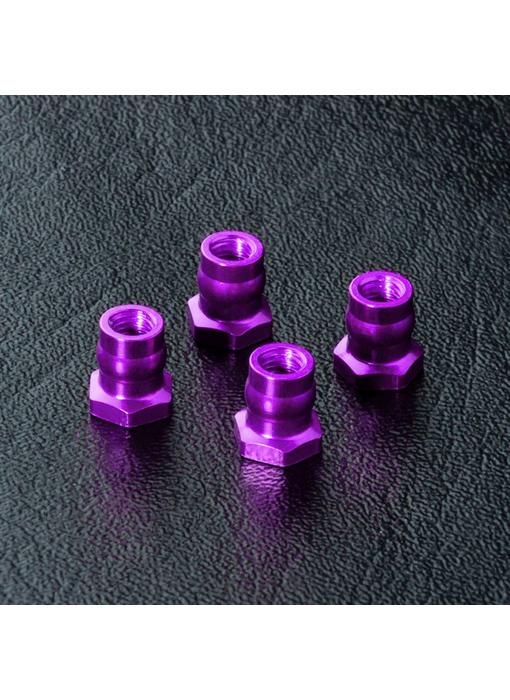 MST Alum. Ball Connector Nut φ4.8mm (4) / Purple - DISCONTINUED
