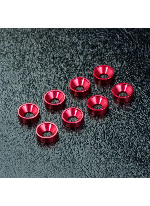 MST Alum. Countersunk Spacer M3 (8) / Red