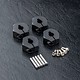 Alum. Hex Wheel Hubs 6mm (4) / Black