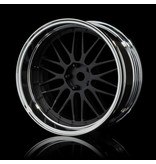 MST LM Wheel Set - Adjustable Offset (4pcs) / Color: Flat Black - Silver (Chrome)