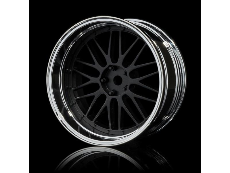 MST LM Wheel Set - Adjustable Offset (4pcs) / Color: Flat Black - Silver (Chrome)