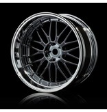 MST LM Wheel Set - Adjustable Offset (4pcs) / Color: Silver Black (Dark Chrome) - Silver (Chrome)