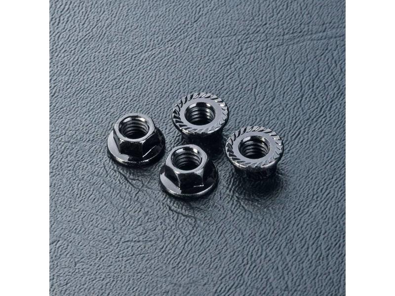 MST Wheel Nut M4 (4pcs) / Color: Black