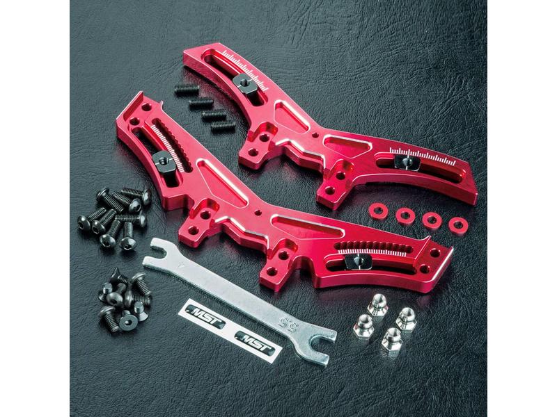 MST RMX Aluminium Quick Adjustable Damper Stay Set / Color: Red - DISCONTINUED