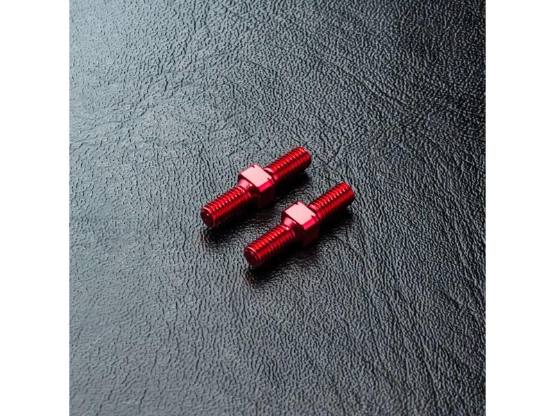 MST Aluminium Reinforced Turnbuckle φ3mm x 16mm (2pcs) / Color: Red