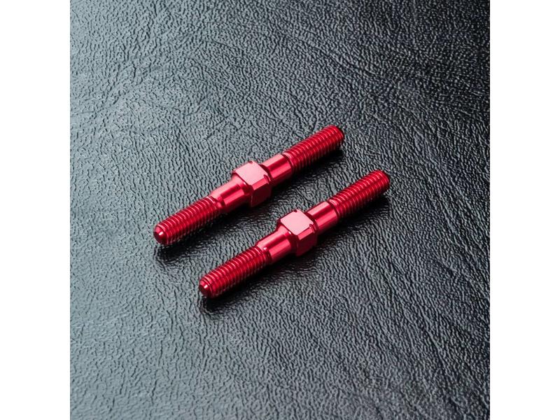 MST Aluminium Reinforced Turnbuckle φ3mm x 28mm (2pcs) / Color: Red