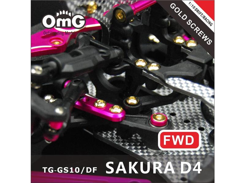 RC OMG TG-GS10/DF - Golden Screw Kit for Sakura D4 (RWD Chassis)