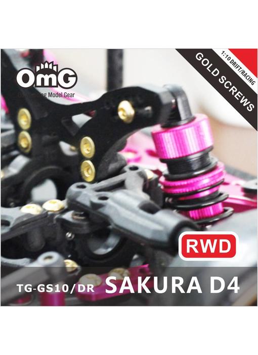 RC OMG Golden Screw Kit for Sakura D4 (RWD without Chassis screws) - DISCONTINUED
