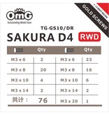 RC OMG TG-GS10/DR - Golden Screw Kit for Sakura D4 (RWD without Chassis screws) - DISCONTINUED