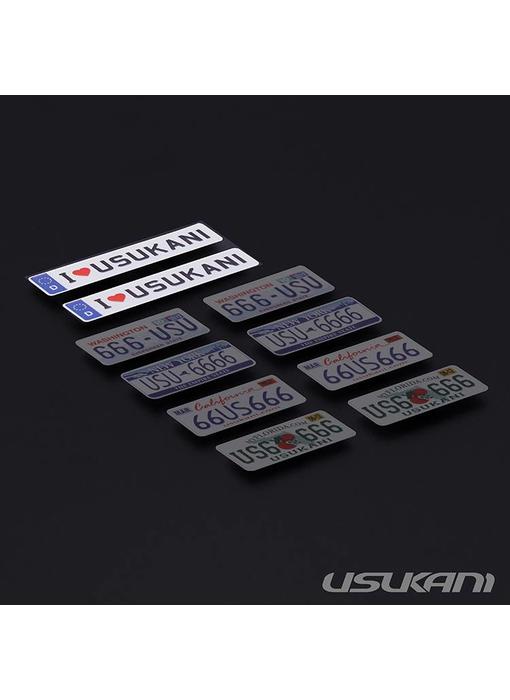 Usukani 3D License Plate Sticker - I ❤ USUKANI (2pcs)