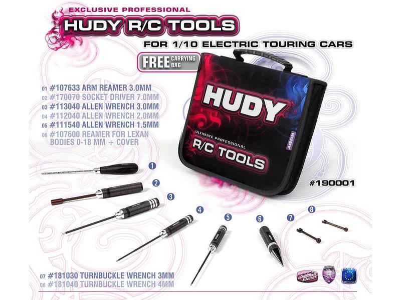 Hudy H190001 - Tool Set Ultimate  + Carrying Bag for Electric Touring Cars