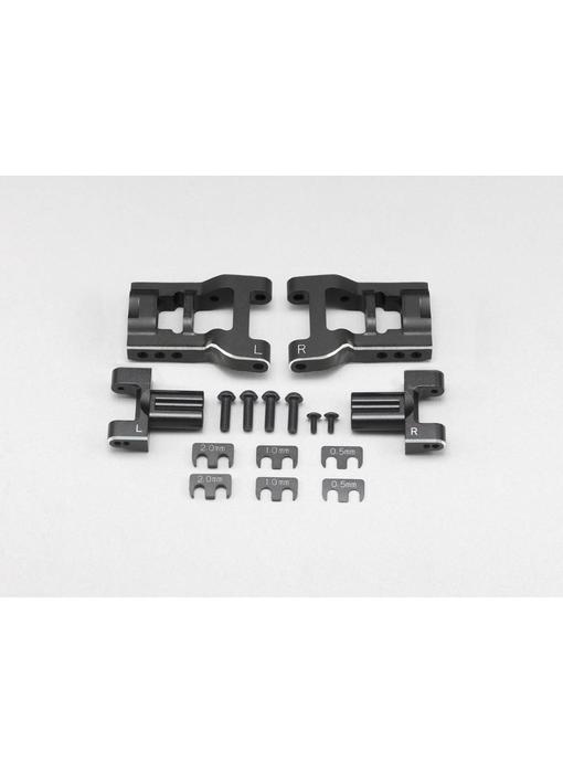 Yokomo Aluminum Adjustable Rear Short H-Arm Set - Black Edge Design