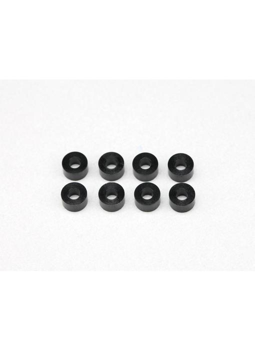 Yokomo Aluminium Shim φ2.5mm x φ5.0mm x 3.0mm - Black (8pcs)