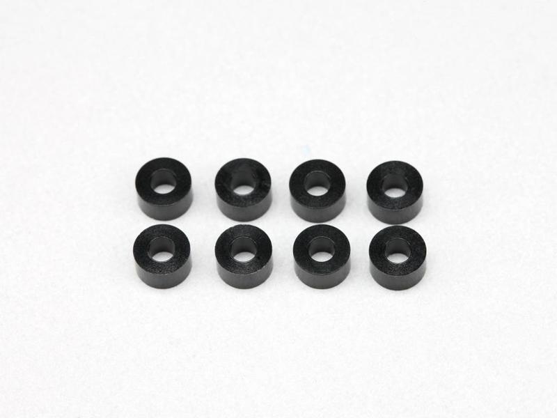 Yokomo ZC-A2530BA - Aluminium Shim φ2.5mm x φ5.0mm x 3.0mm - Black (8pcs)