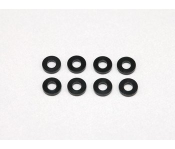 Yokomo Aluminium Shim φ2.5mm x φ5.0mm x 1.0mm - Black (8pcs)