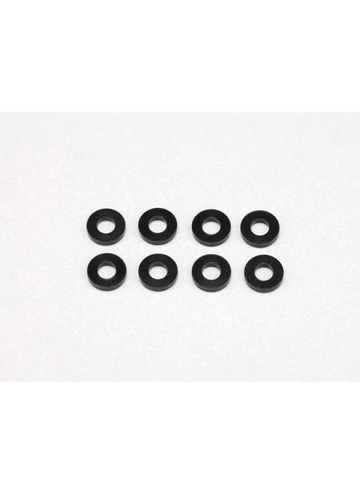 Yokomo Aluminium Shim φ2.5mm x φ5.0mm x 1.0mm - Black (8pcs)