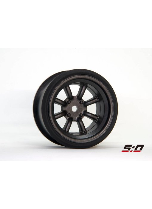 Scale Dynamics V16D RS Watanabe - Black (Gunmetallic) - 12mm Offset (2pcs)