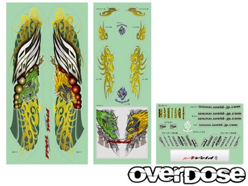 Overdose Toyota Chaser JZX100 Clear Body & Weld FujinRaijin Graphic Decal Set