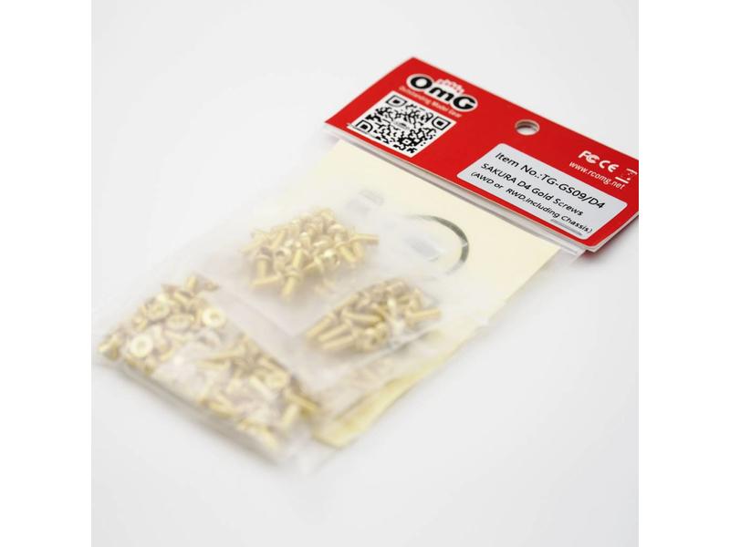 RC OMG TG-GS10/D4 - Golden Screw Kit for Sakura D4 AWD/RWD