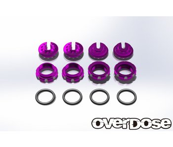 Overdose Alum. Adj. Nut & Spring Retainer Set / Purple - DISCONTINUED