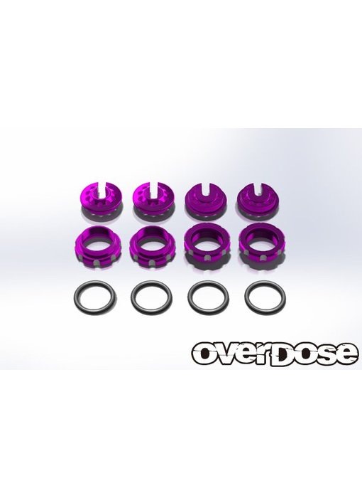 Overdose Alum. Adj. Nut & Spring Retainer Set / Purple