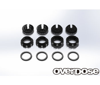 Overdose Alum. Adjust Nut & Spring Retainer Set / Black