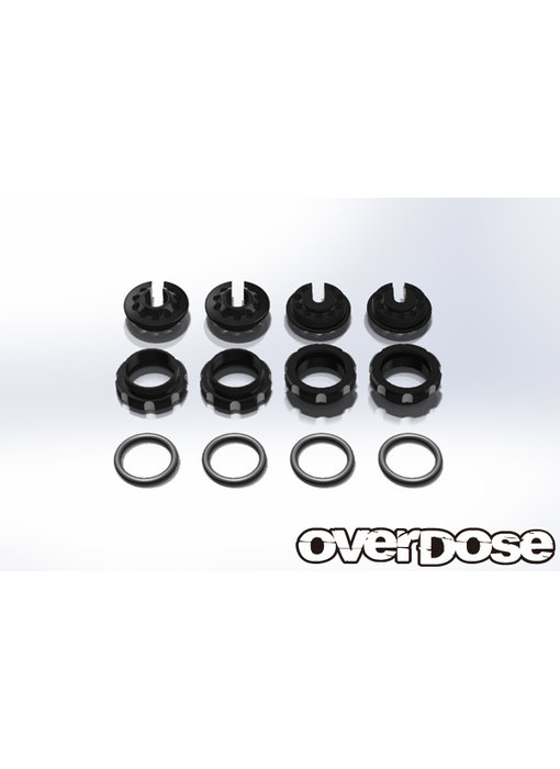 Overdose Alum. Adjust Nut & Spring Retainer Set / Black