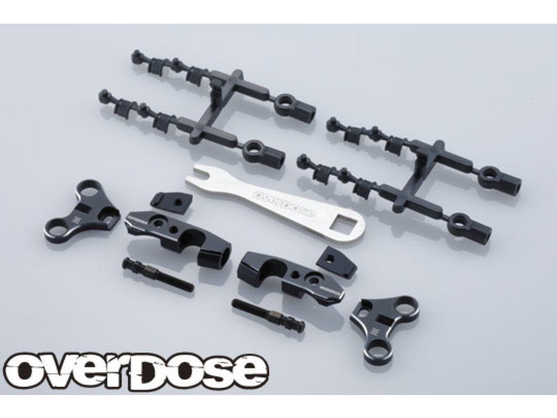Overdose Adjustable Aluminum Front Upper Arm Set for OD / Color: Black