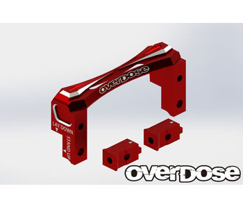 Overdose 2-Way Layout Alum. Servo Mount for Vacula, Divall, Vacula II, GALM / Red