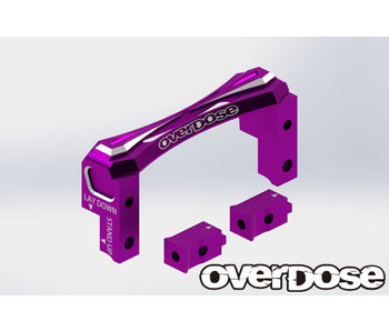 Overdose 2-Way Layout Alum. Servo Mount for Vacula, Divall, Vacula II, GALM / Purple