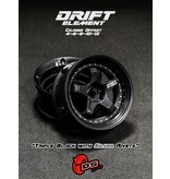 DS Racing Drift Element 5 Spoke Wheel Adj. Offset (2pcs) / Triple Black with Silver Rivets