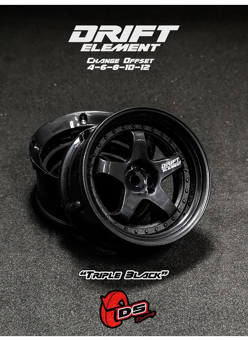 DS Racing DE 5 Spoke Wheel (2) / Triple Black