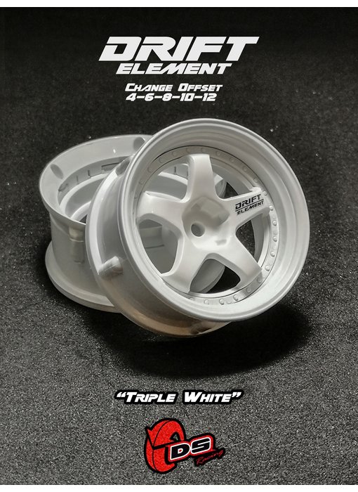 DS Racing DE 5 Spoke Wheel (2) / Triple White