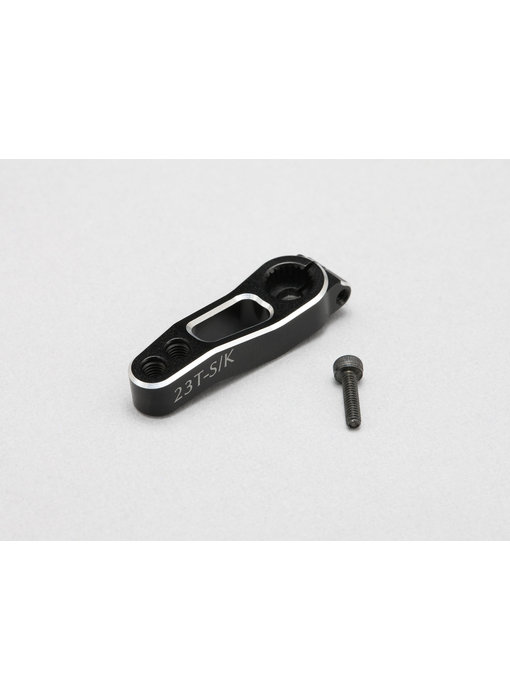 Yokomo Alum. Clamp Servo Horn 23mm for YD-2 Slide Rack (23T Airtronics/KO) - Black Edge Design