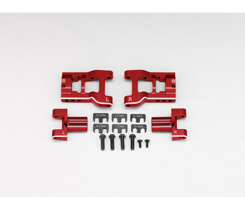 Yokomo Aluminum Adjustable Rear Short H-Arm Set - Red
