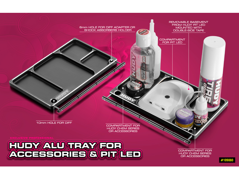 Hudy H109880 - Aluminium Tray for Accessories & Pit LED