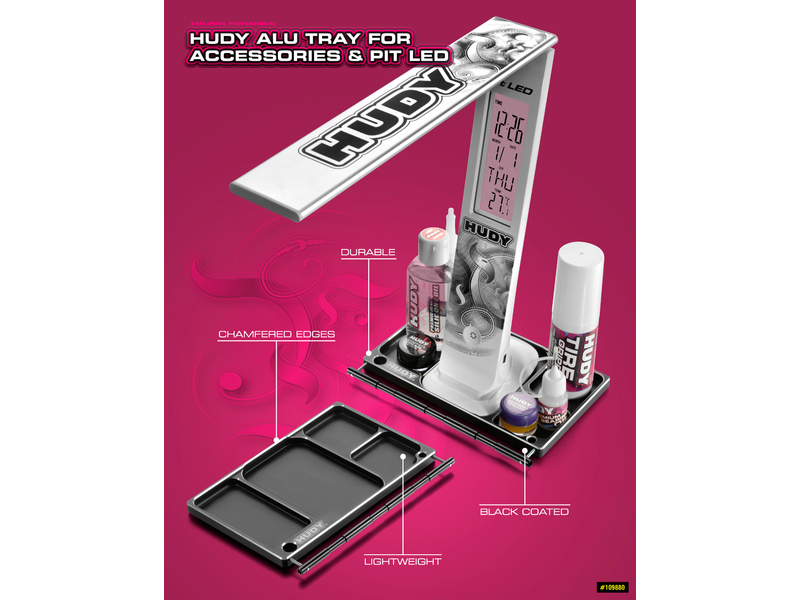 Hudy H109880 - Aluminium Tray for Accessories & Pit LED