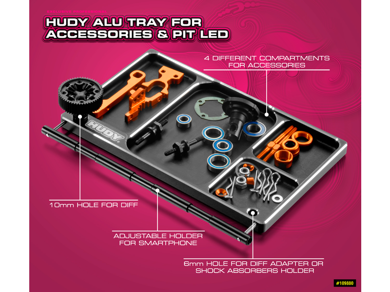 Hudy H109880 - Aluminium Tray for Accessories & Pit LED