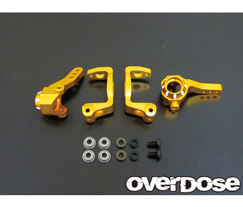 Overdose Alum. C-Hub & Upright Set 8-8 for Tamiya / Gold